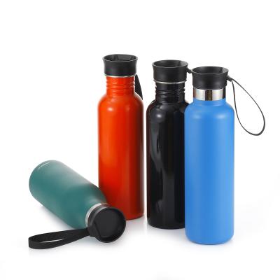 China Sustainable BPA Free Narrow Mouth Sport Stainless Steel Water Bottle With Straw Lid for sale