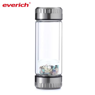 China Viable Borosilicate Crystal Elixir Bottle Water Bottle Glass Caps For Making Crystal Infused Gemwater for sale