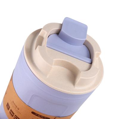 China Steamable Customized Reusable Straw Fiber Cup Water Bottle 500ml Wheat Straw Coffee Cup Wheat Straw Coffee Cup for sale