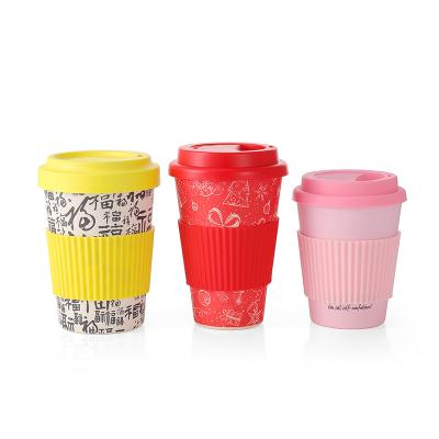 China Hot Selling Sustainable Logo Printing Reusable Fiber Coffee Mug Eco Friendly Custom Bamboo Coffee Mug for sale