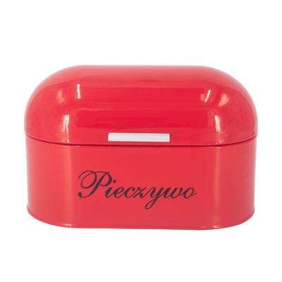 China Viable Wholesale Red Silk Screen Printing Logo Kitchen Bread Box Bread Bin Sets for sale