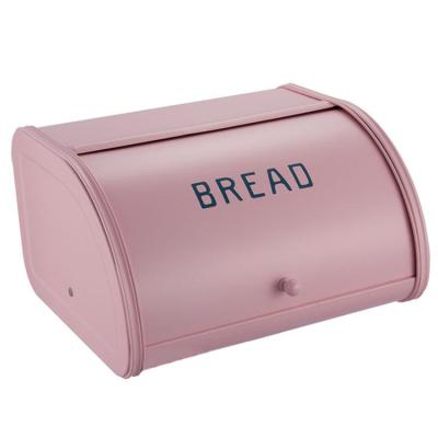 China Beautiful and creative pink viable style kitchen metal bread open box for sale