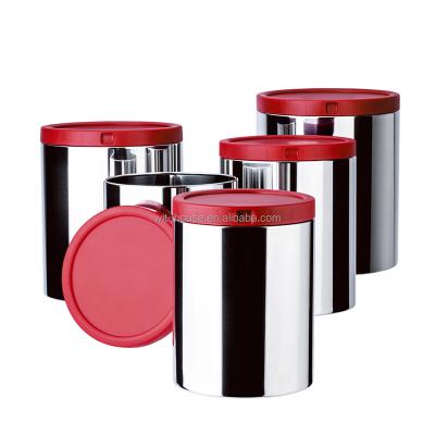 China High Quality Sustainable Sealing Plastic Cover Stainless Steel Food Storage Jar for sale