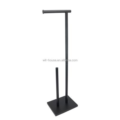 China Modern Black Toilet Storage Hotel Free Standing Toilet Paper Holder for sale