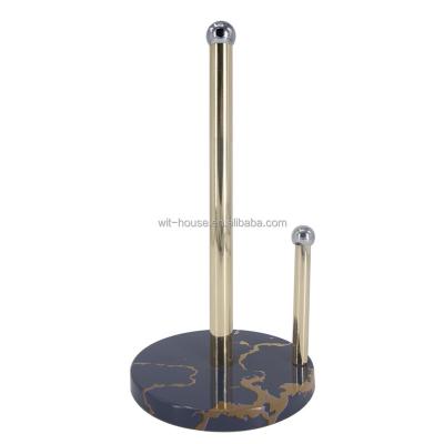 China Modern Stand For Kitchen Gold Marble Paper Towel Holder for sale