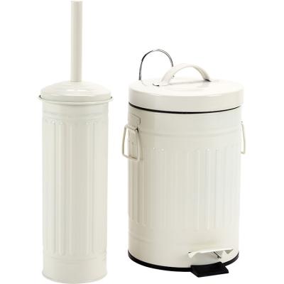 China Hotel Indoor Metal Toilet Brush Viable With Bathroom Corner Trash Can Set for sale