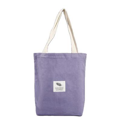 China Custom Eco-friendly 12oz Purple Color Canvas Logo Fabric Cotton Tote Bag In Shopping Bag for sale