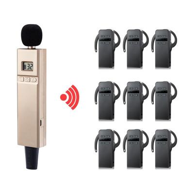 China Handheld Microphone Customize Type Portable Talking Audio System Tour Guide Wireless System Distance Earhook Voice Transmission Along Receiver for sale