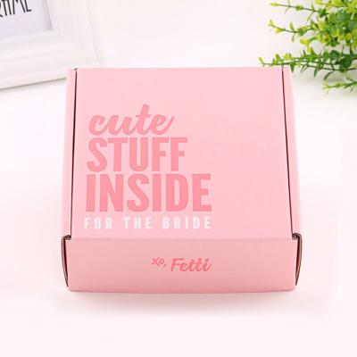 China Recycled Materials Eco T-shirt Packaging Box Pink Corrugated Cardboard Custom Printing Mailing Box For Clothes for sale