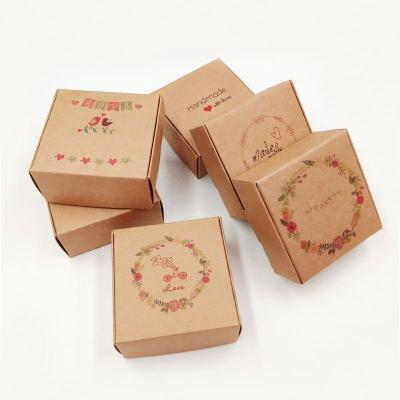 China Recycled Materials Custom Printed Fancy Eco Friendly Handmade Kraft Paper Soap Box Packaging for sale