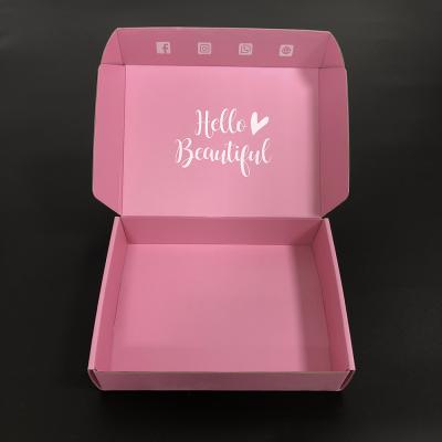 China Recycled Pink Cosmetic Box Set Custom Logo Cardboard Cartons Shipping Materials Mailer Cosmetics Shipping Apparel Corrugated Packaging Boxes for sale