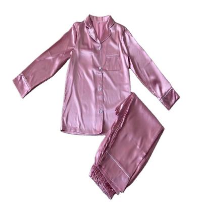 China New Style Breathable Pajamas Women Set Pajamas Women Silk Satin Pajamas Set for sale