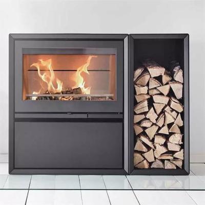 China Het binnen Houten Brandende Fornuis van Heater Matt Black Freestanding Steel Fireplace Te koop