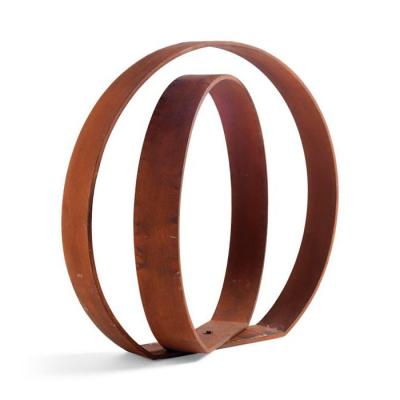 China Grote Rustieke het Staaltuin Ring Hoop Sculpture van Metaalring circle garden art corten Te koop