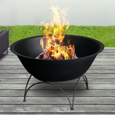 China 80 cm de color negro pintado de madera exterior quemador de carbón redondo de metal Fuego de la Cisterna Pit en venta