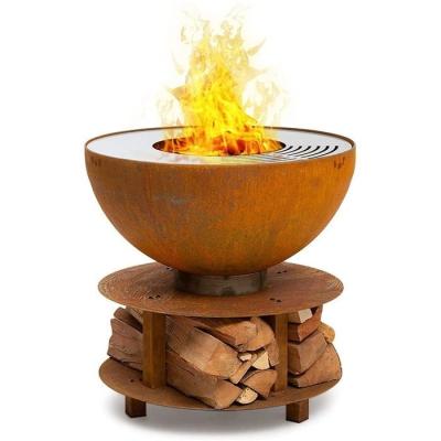 China Het kamperen Rusty Firewood Storage Brazier Corten Staal om de Barbecue van de Brandkom Te koop