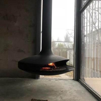 China Chimenea ardiente de madera suspendida y colgante del hotel 600m m negro contemporáneo en venta