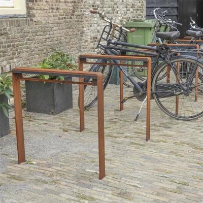 China Estantes de bicicleta públicos de acero de Corten de la arquitectura de paisaje de la calle del metal en venta