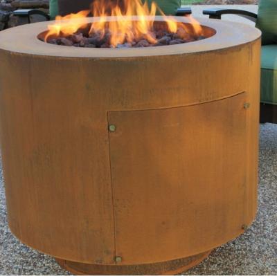 China Fogo de gás exterior Pit Table do metal de Heater Round Hidden Tank Corten de 30 polegadas à venda