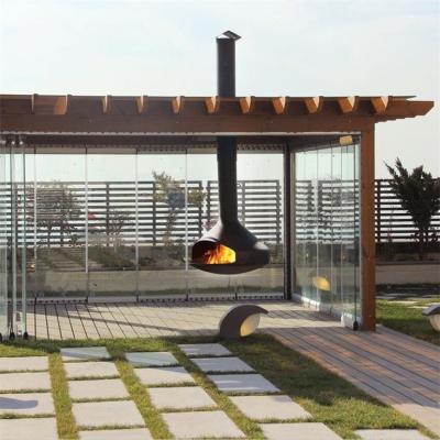 China Zwart Hout die Openlucht het Verwarmen Staalbrand Pit Suspended Hanging Fireplace branden Te koop