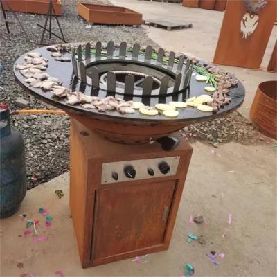 Chine Puits de brûlure de gril de Rusty Corten Steel Gas Barbecue d'extérieur de Multifonctional à vendre