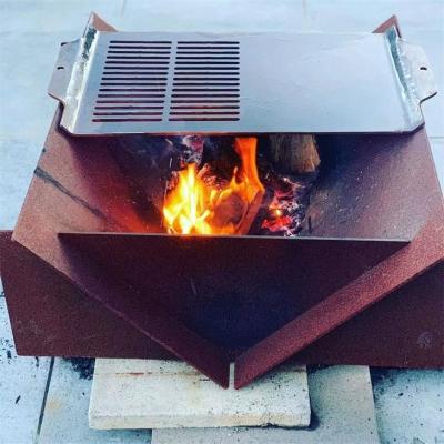 China Opvouwbare Openlucht het Kamperen Draagbare Corten de BARBECUEbrand Pit Brazier van het Staalmetaal Te koop