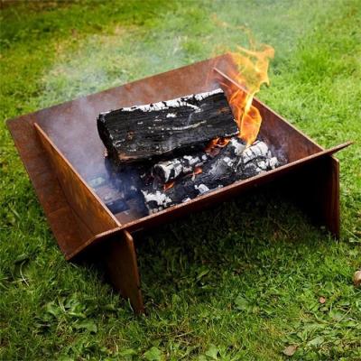 China Brand Pit With Grill van douane de Houten Brandende Rusty Metal Corten Steel Geometric Te koop