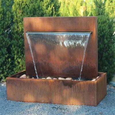 China TEICH-Wasser-Eigenschaft Garten-Rusty Metal Waterfall Free Standings Corten Stahl zu verkaufen