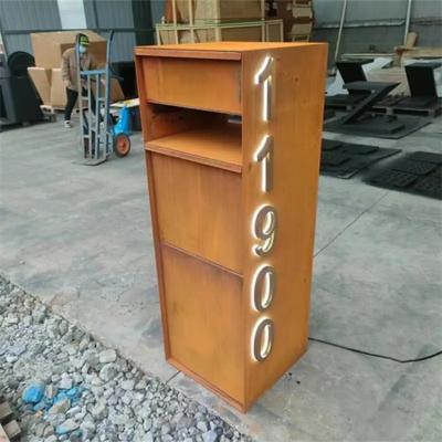 China Caja de acero del poste de Corten de la decoración casera fuera de las cajas de letra libres del metal en venta