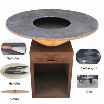 Κίνα Σπίτι Καμπινγκ Corten Steel Wood Burning Metal Εξωτερικό Bbq Τραπέζι Φωτιά Pit προς πώληση