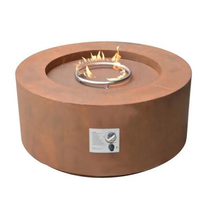 China 95cm tragbares freistehendes rundes Stahlfeuer Pit Table Gas-Propan Corten zu verkaufen