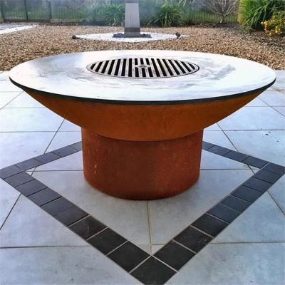 China De moderne van de BARBECUEgrills van Ontwerprusty outdoor charcoal van de het Staalbarbecue van Corten Kuil van de de Brandkom Te koop