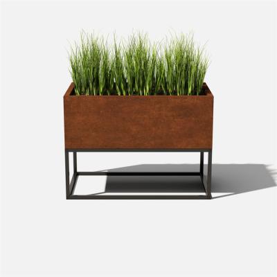 Chine Planteur et support augmentés en acier de lit de jardin de Corten de rectangle métallique solide extérieur à vendre