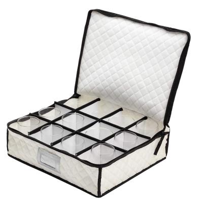 China UWELD Tableware Series 12 Sustainable Compartment Storage Box with Clear Window and Lid for Coffee Cup Storage for sale