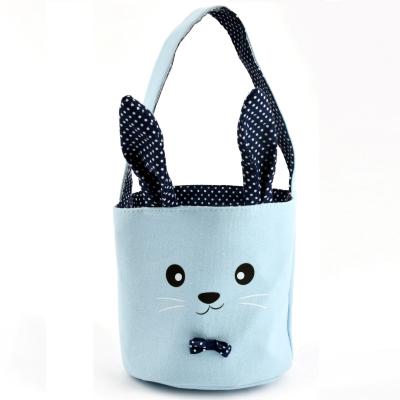 China Uweld Easter Toy Storage Basket Comfortable Bunny Bag Cotton Canvas Storage Basket Tote Bag for sale