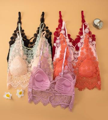 China New Embroidery Back XX Underwear Design All-match Sexy Hot Naked Crisscross Camisole External Lace Temptation Wear Underwear for sale