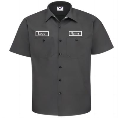 China Factory Supply Breathable Short Sleeve Industrial Custom Mechanic Work Shirts For Men for sale