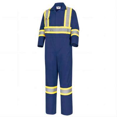 China OEM& ODM Reflective Fireproof Coverall 100%cotton Flame Retardant Men's Coverall Uniform for sale