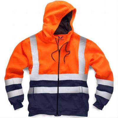 China High Visibility Factory Supply High Visibility Winter Warm Construction Safety Working Reflective Hoodie for sale