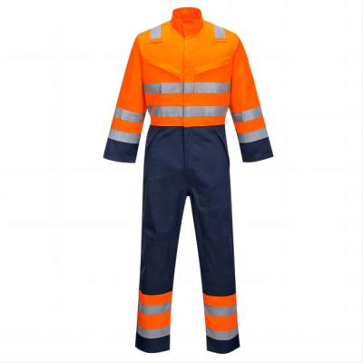 China Overall Reflective High Visibility Overall Hi Vis Workwear Overall Safety Mining Safety Overall Men's Vis Workwear Orange Safety Uniform for sale