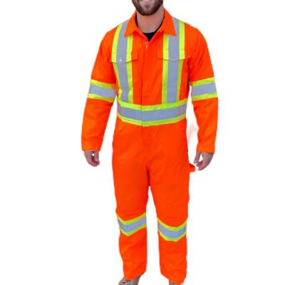 China Custom High Visibility Construction Uniform Hi Strength Construction Safety Mining Coveralls Reflective Workwear Wholesale Coveralls for sale