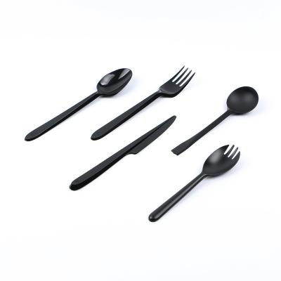 China Food Packaging Fast Food Black Transparent High Quality PS Plastic Heavy Duty Disposable Thickened Fork Spoon Knife for sale