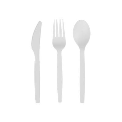 China Food Packaging Biodegradable cutlery set disposable spoon knife and fork cornstarch cutlery for sale