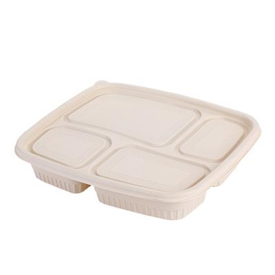 China Food Biodegradable Disposable Degradable Lunch Box For Microwaveable for sale