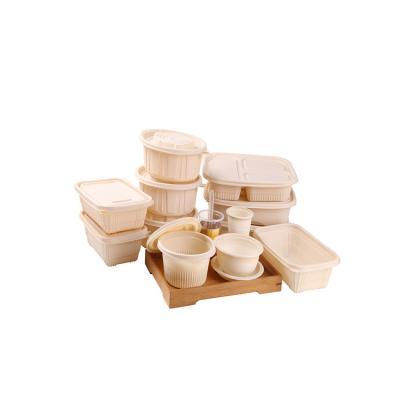 China Food Good Price Disposable Cup Bowl Plate Microwave Degradable Lunch Box for sale