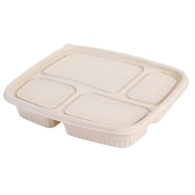 China Food High Quality Disposable Corn Starch Takeaway Bento Cutlery Degradable Lunch Box for sale