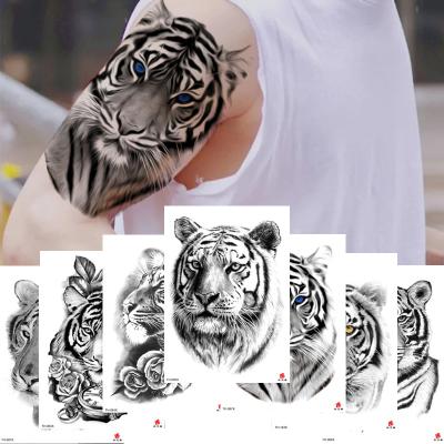 China Animal Body Art Arm Fake Removable Tattoo Lion Tiger Wolf Animal Temporary Tattoo Wolf Water Proof Temporary Cool Fashion Sticker for sale