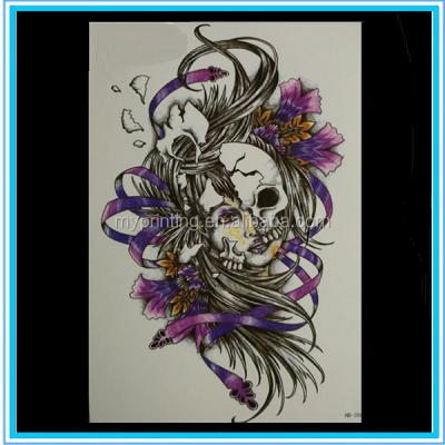 China Temporary tattoo designs skulls, stick on skin tattoo accessories for sale