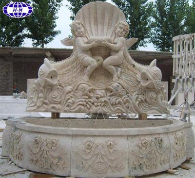 China Cheap Modern Nature China Travertine Stone Yellow Boy Fountain for sale