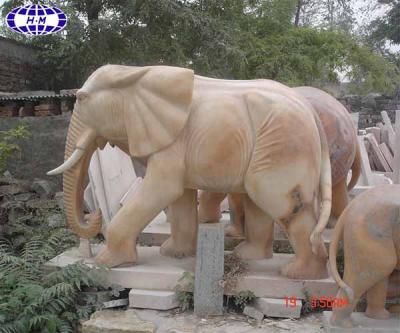 China Hot Sale Modern Life To Size China Sunset Red Marble Elephant Statue for sale